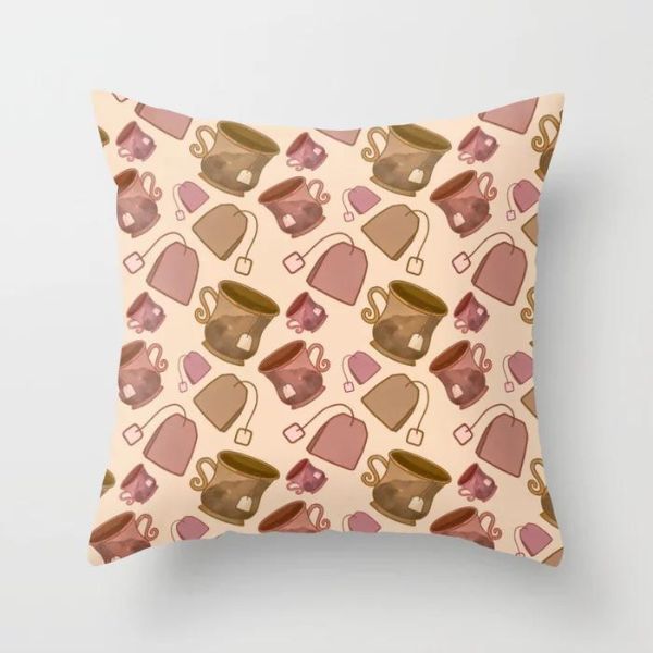 boho throw pillow fall tea pattern