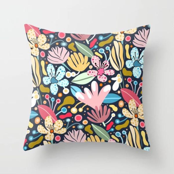 boho throw pillow floral jungle