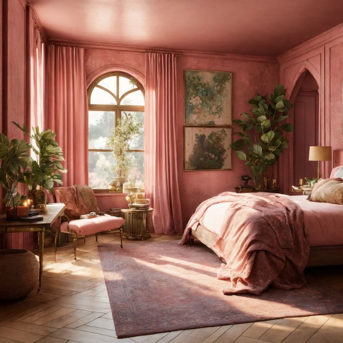 pink boho bedroom decor inspiration