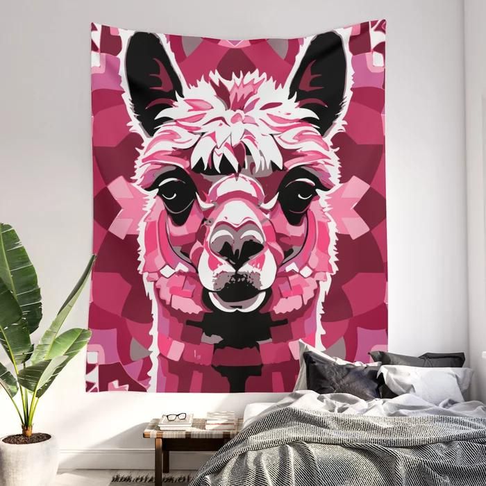 pink boho bedroom wall tapestry